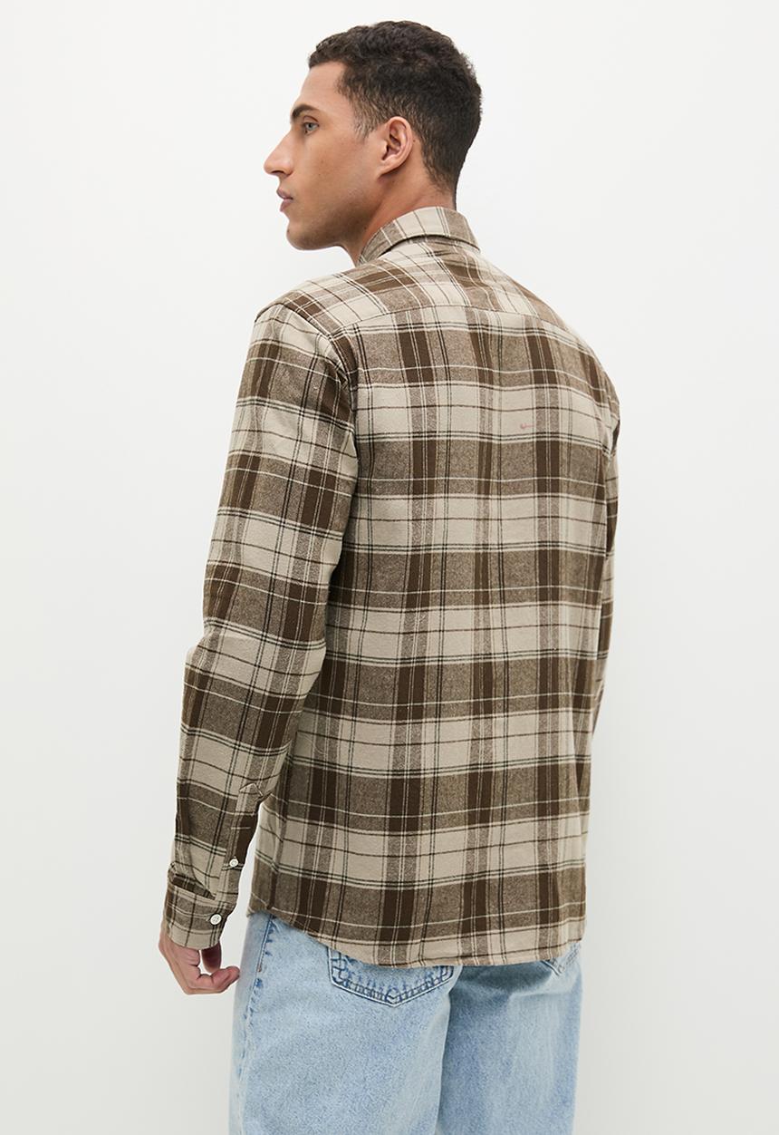 Only & Sons - Onsluka reg long sleeve check shirt - hot fudge