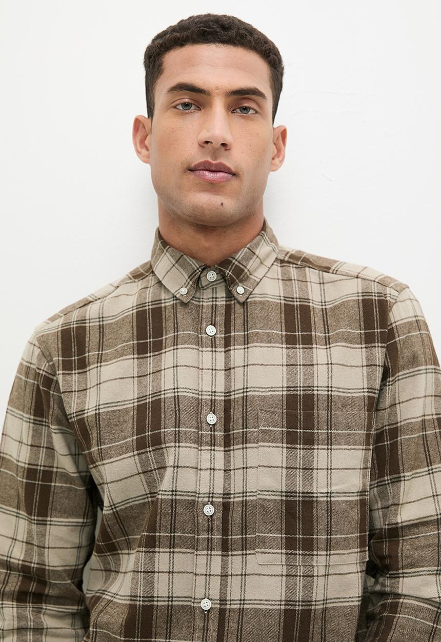 Only & Sons - Onsluka reg long sleeve check shirt - hot fudge