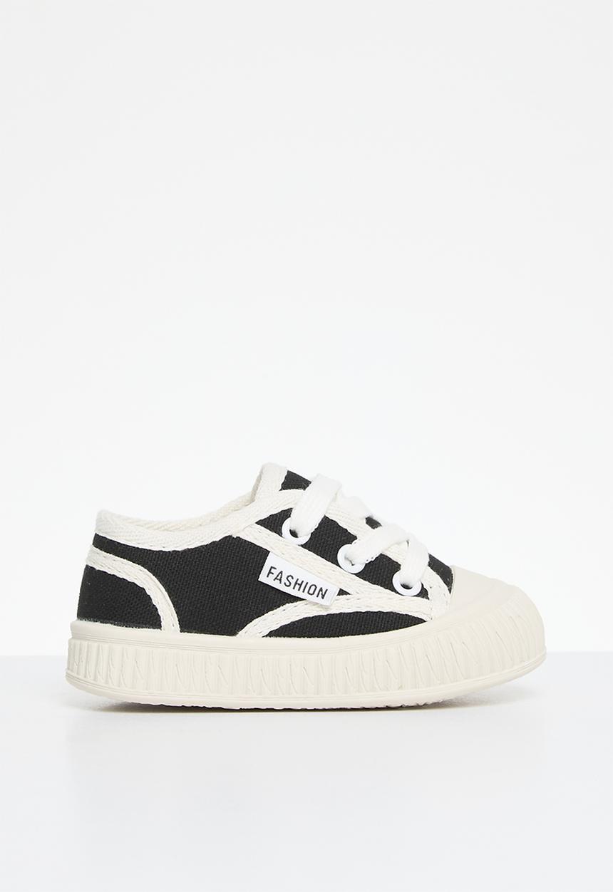 Pop Candy - Lace up sneakers - black & white