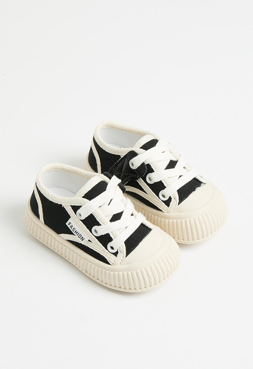 Pop Candy - Lace up sneakers - black & white