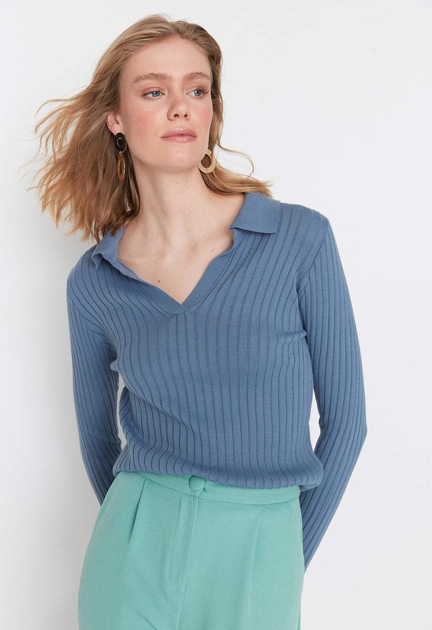 Trendyol - Poloneck sweater - indigo