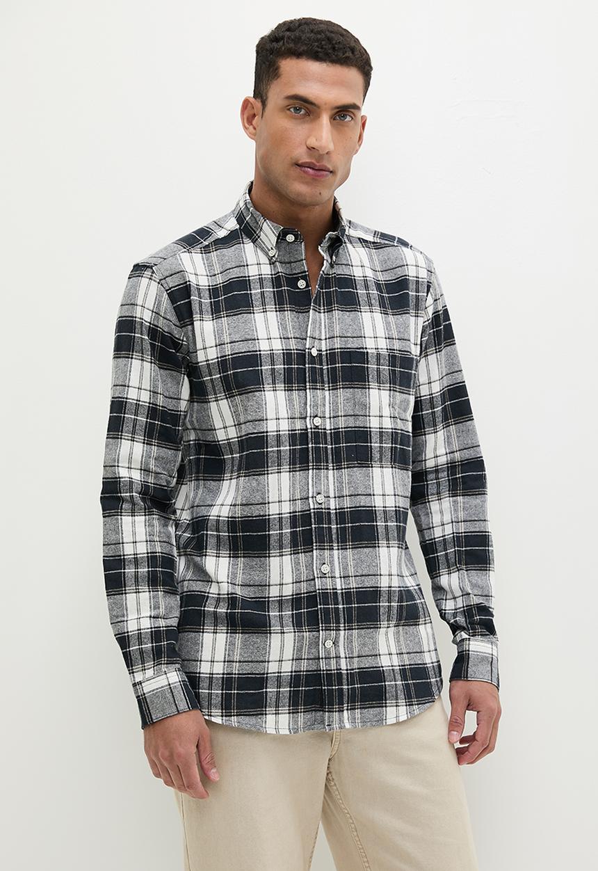 Only & Sons - Onsluka reg long sleeve check shirt - dark navy