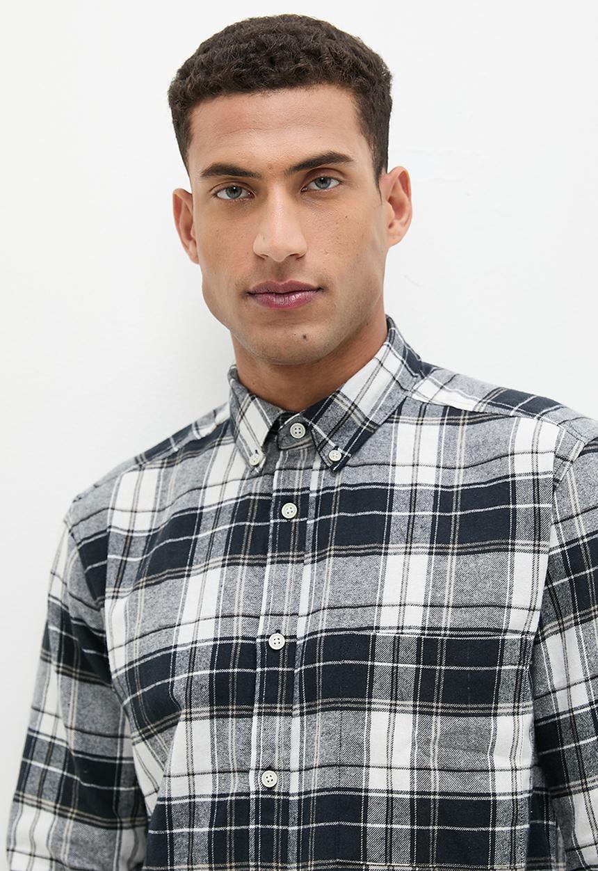 Only & Sons - Onsluka reg long sleeve check shirt - dark navy