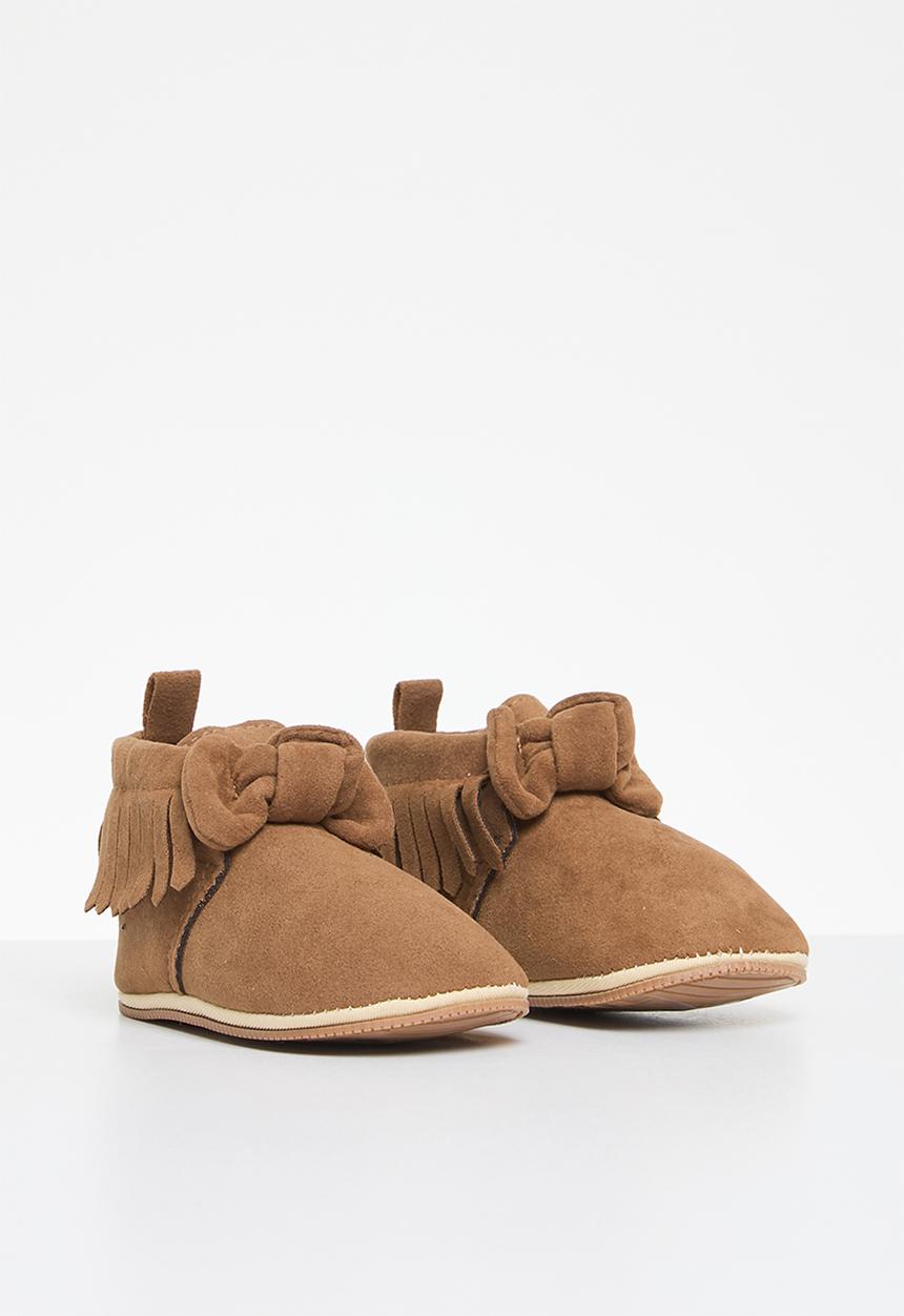 Pop Candy - Bowknot tassel booties - brown