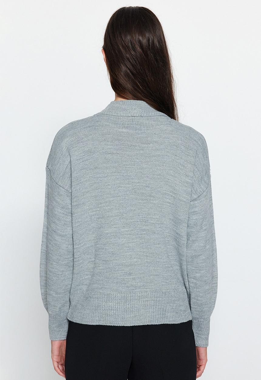 Trendyol - Stone detail crewneck sweater - grey