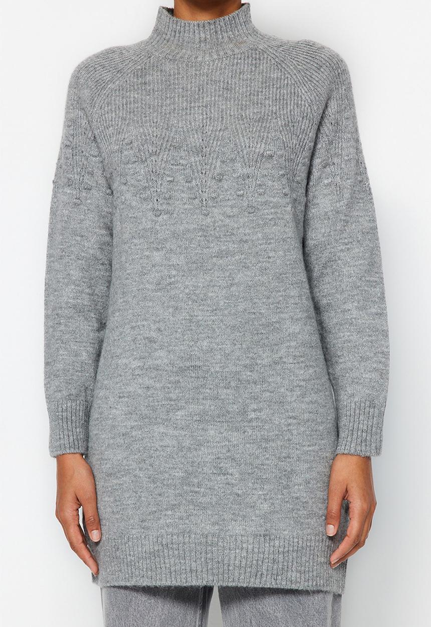 Trendyol - Patterned sweater - grey