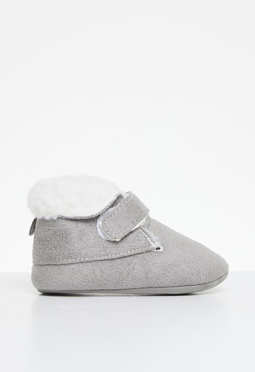 Pop Candy - Shearling bootie slippers - grey