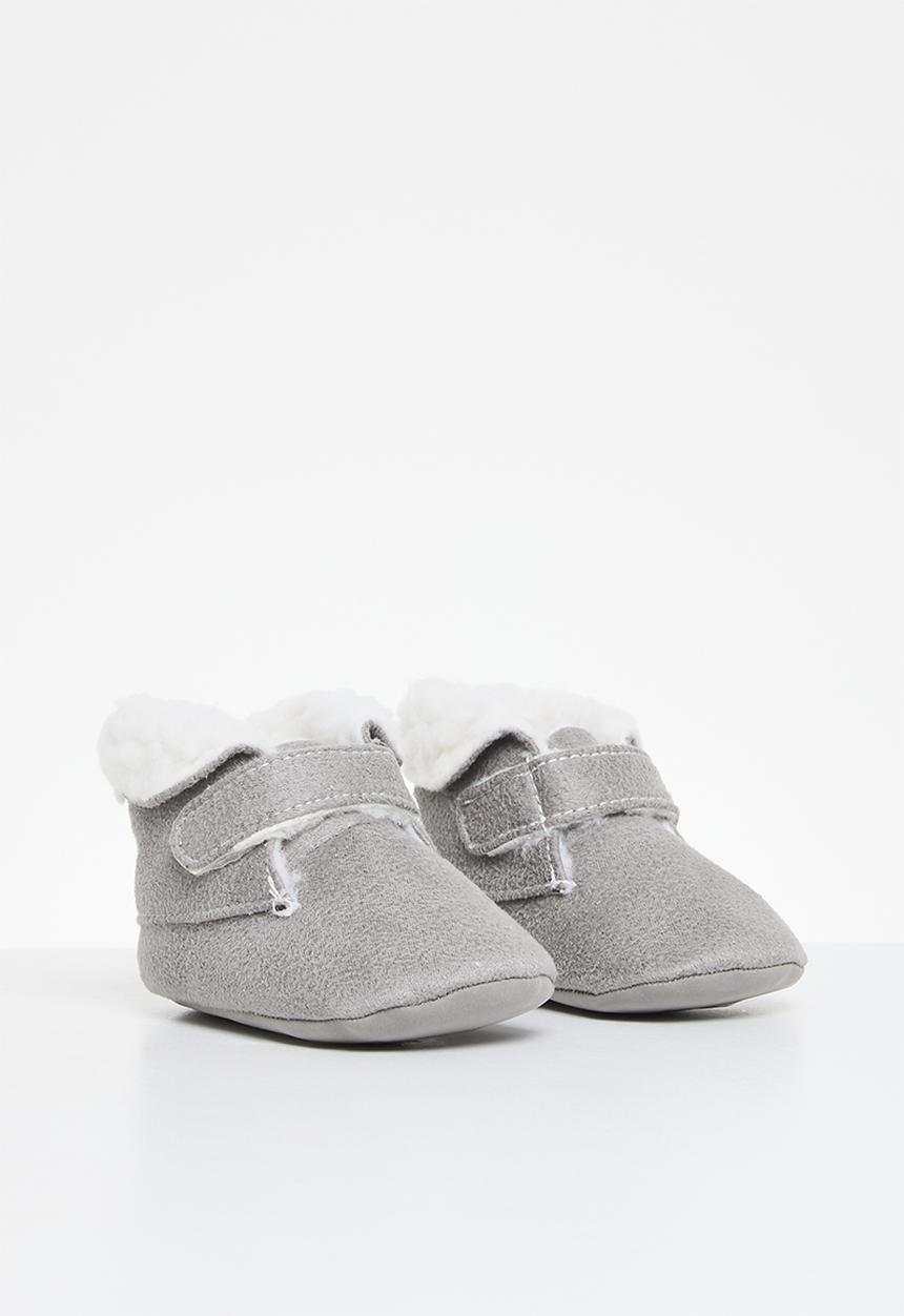 Pop Candy - Shearling bootie slippers - grey