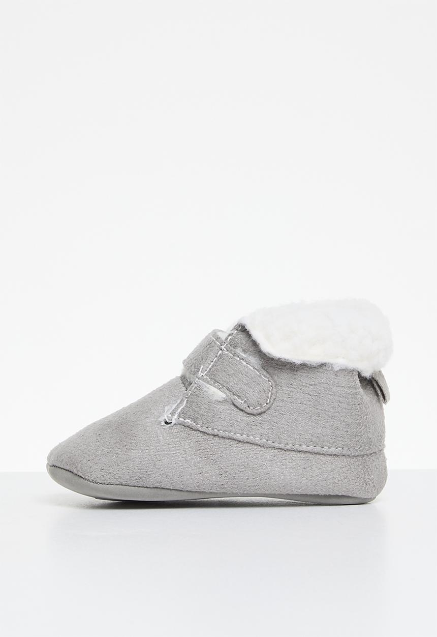 Pop Candy - Shearling bootie slippers - grey
