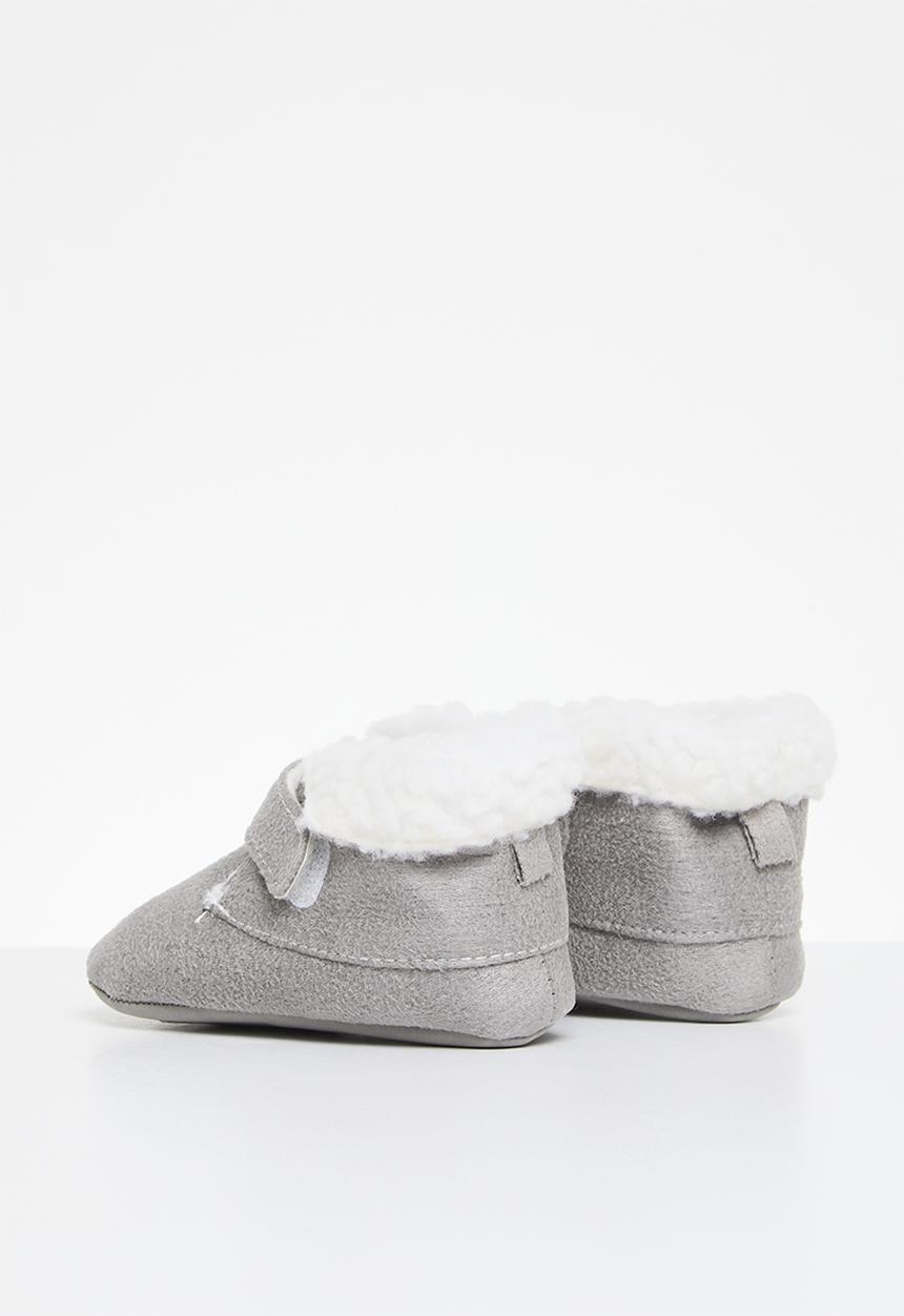 Pop Candy - Shearling bootie slippers - grey