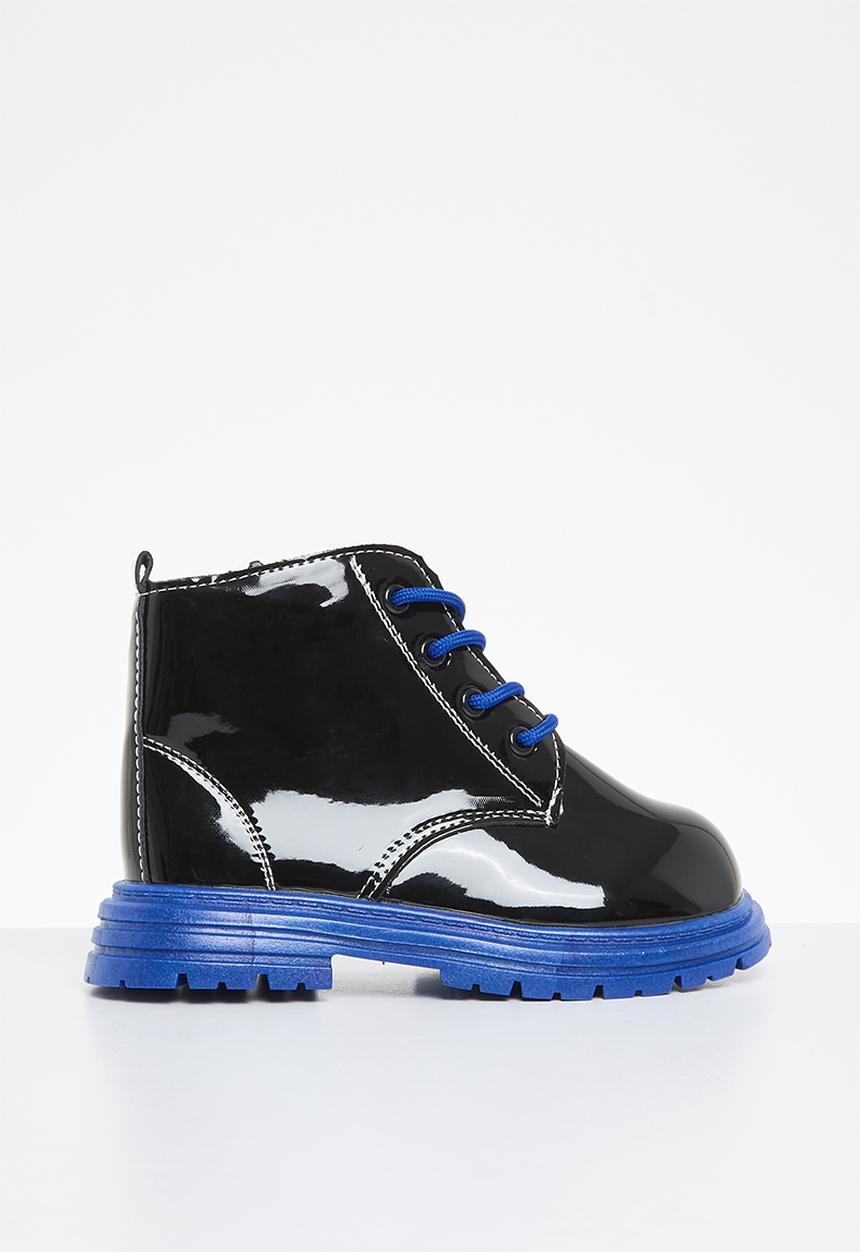 Pop Candy - Lace up ankle boots - blue & black