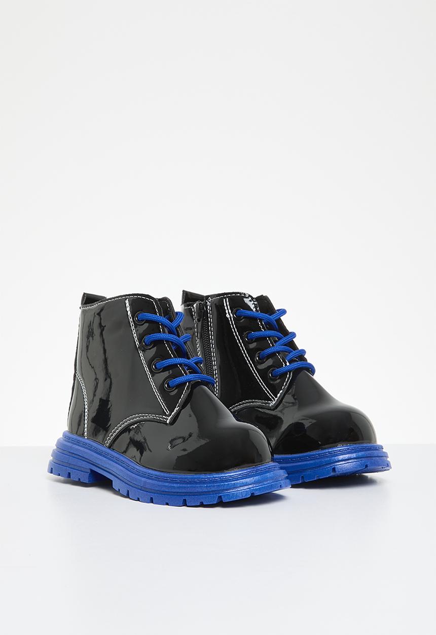 Pop Candy - Lace up ankle boots - blue & black