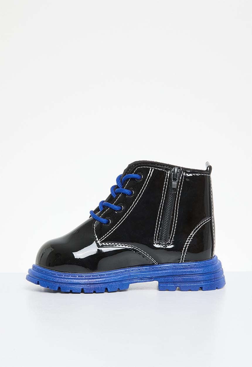 Pop Candy - Lace up ankle boots - blue & black