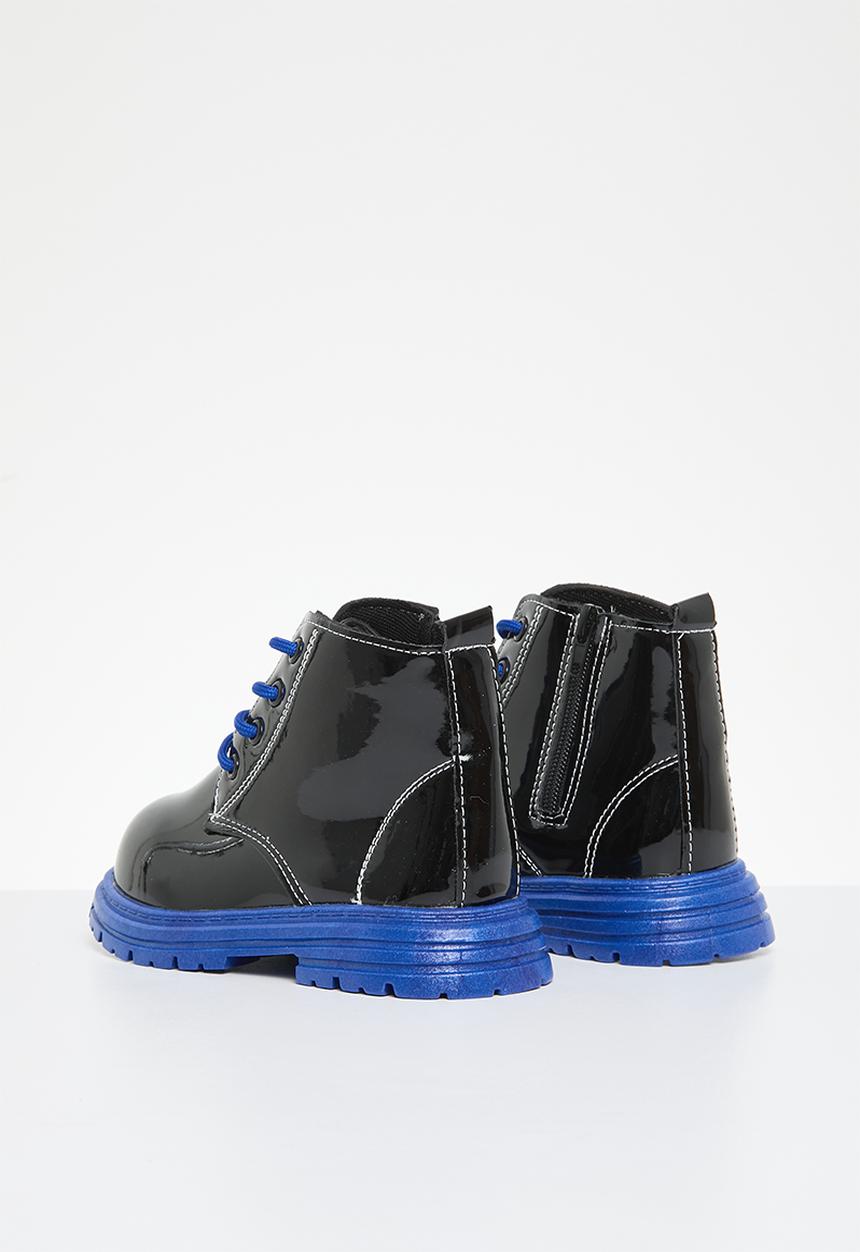 Pop Candy - Lace up ankle boots - blue & black