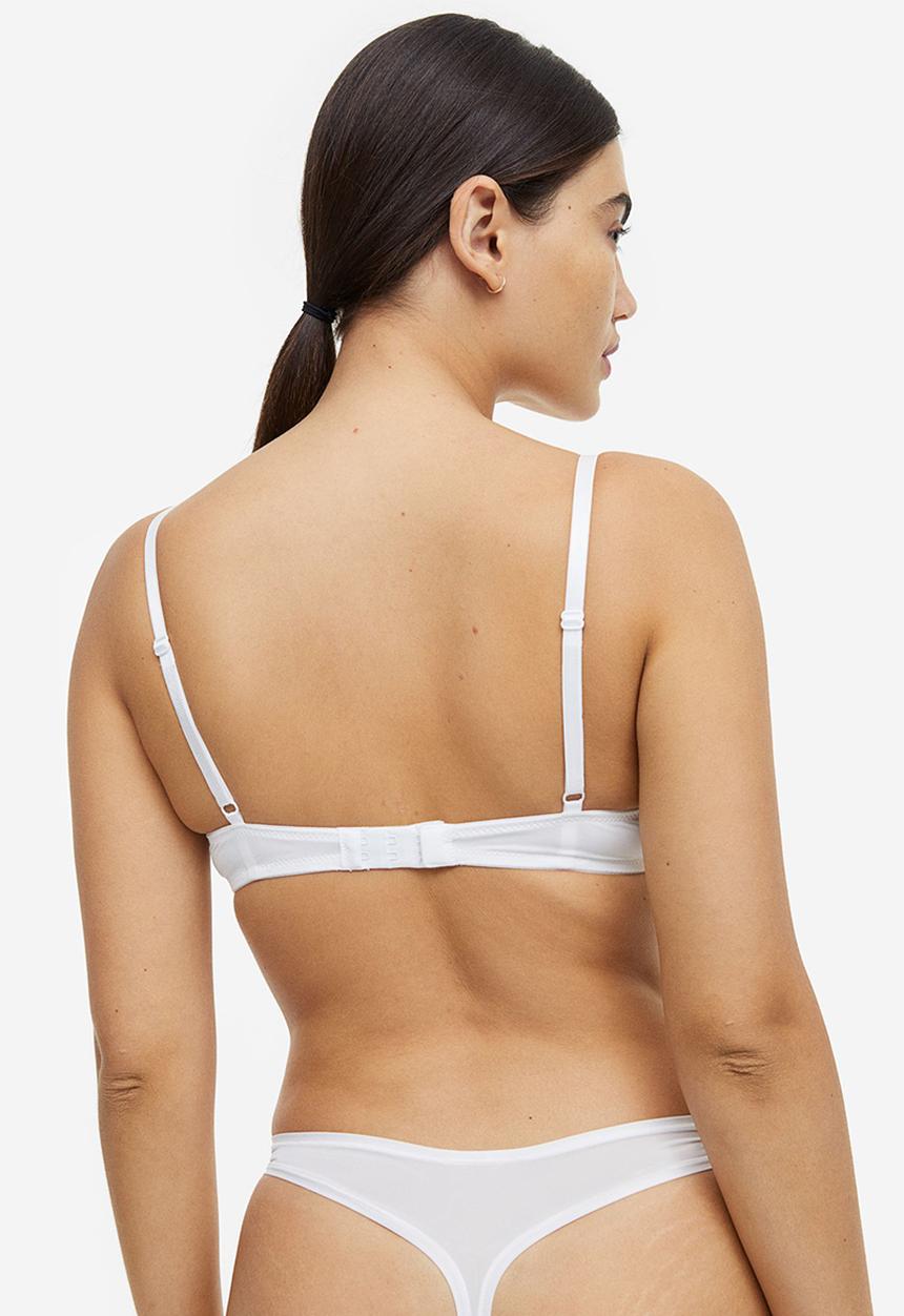 H&M - 2-pack microfibre push-up bras - beige/white