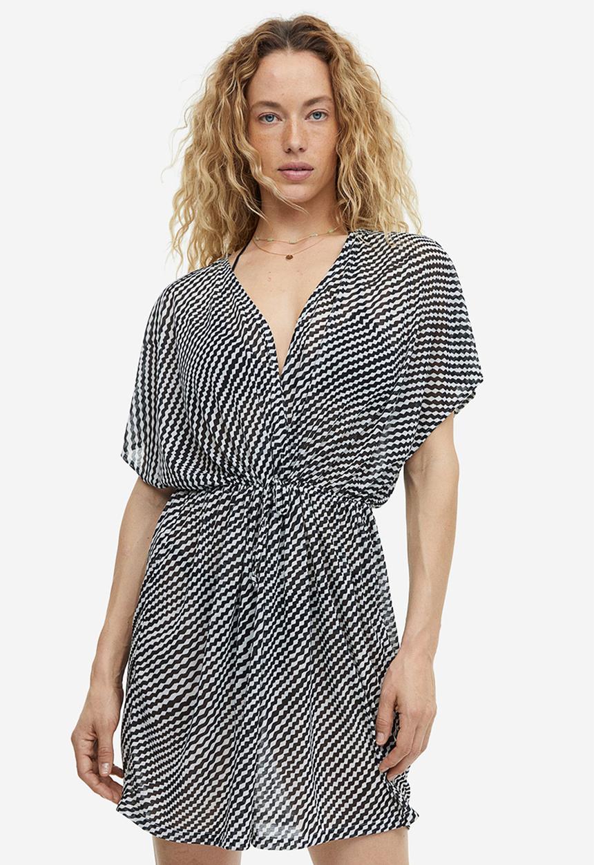 H&M - Beach kaftan - black/patterned
