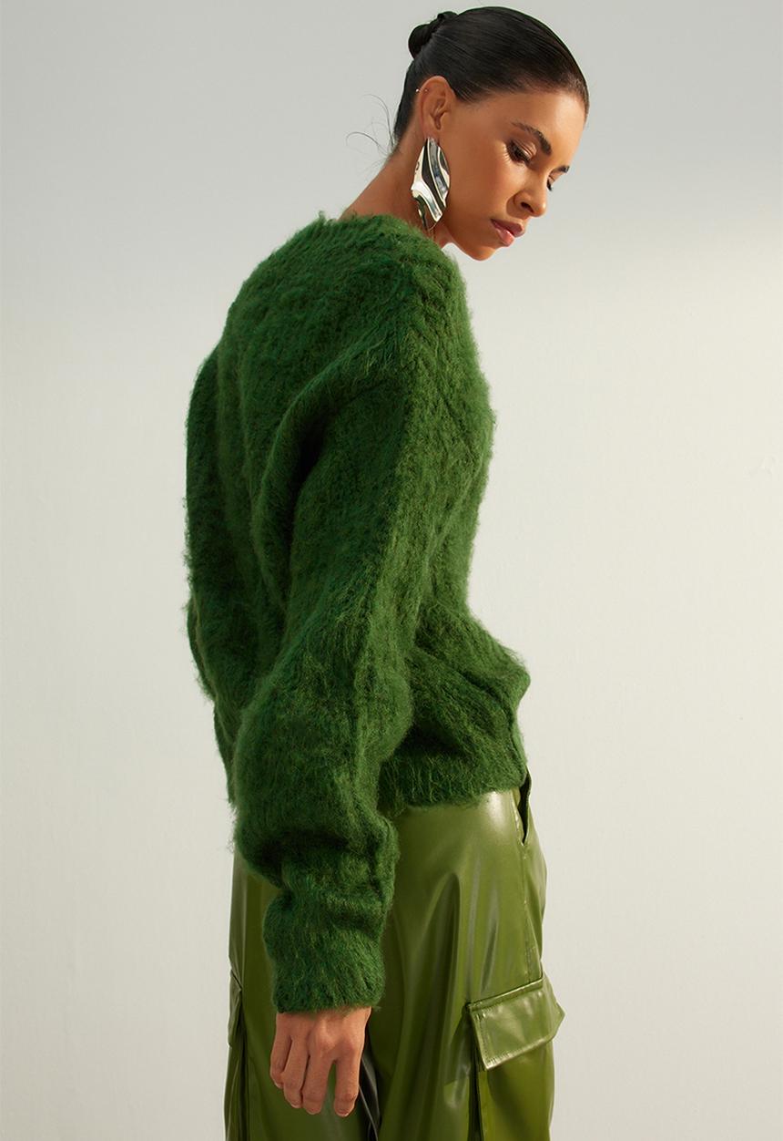 Trendyol - Limited edition v-neck sweater - green