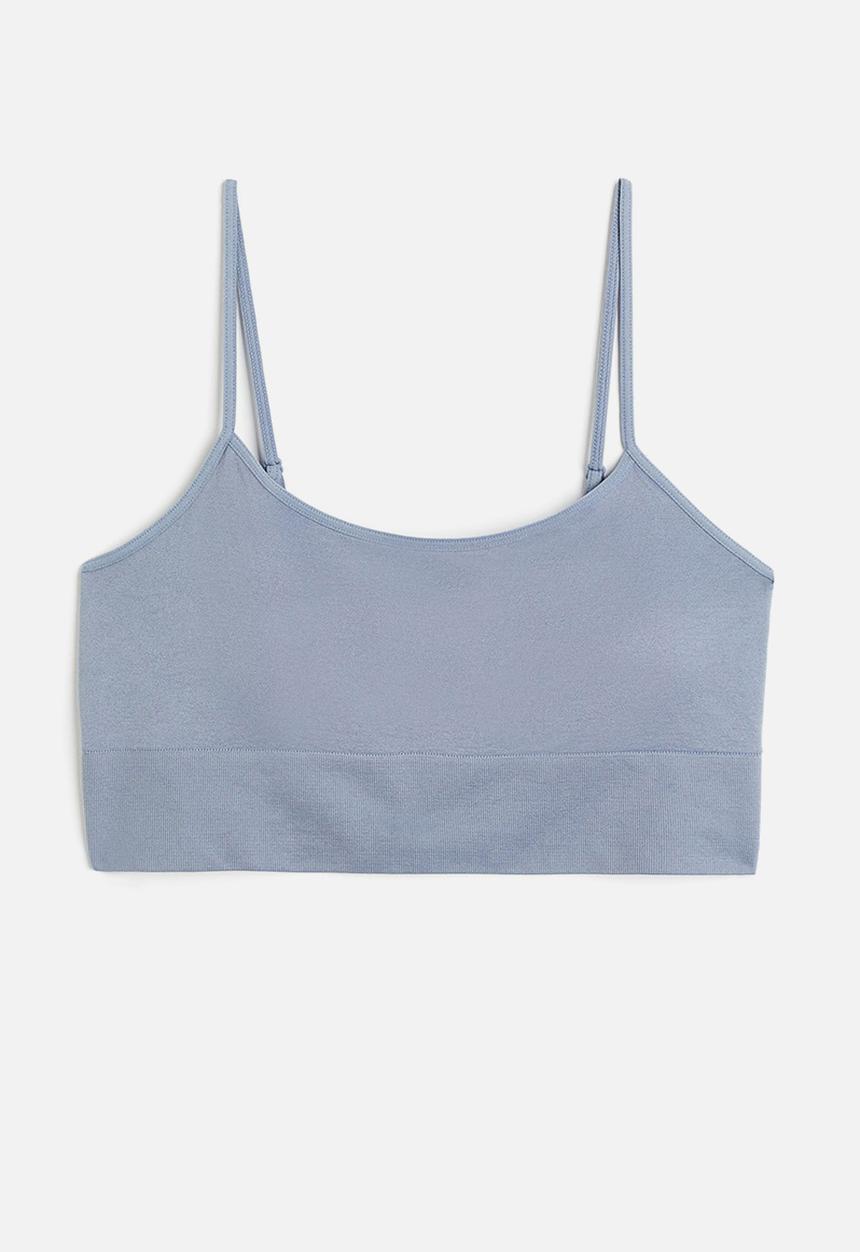 H&M - Seamless padded bralette - blue