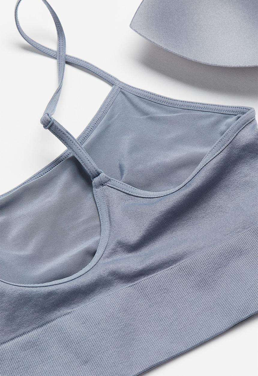 H&M - Seamless padded bralette - blue
