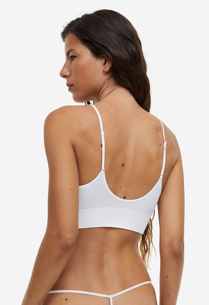H&M - Seamless padded bralette - white