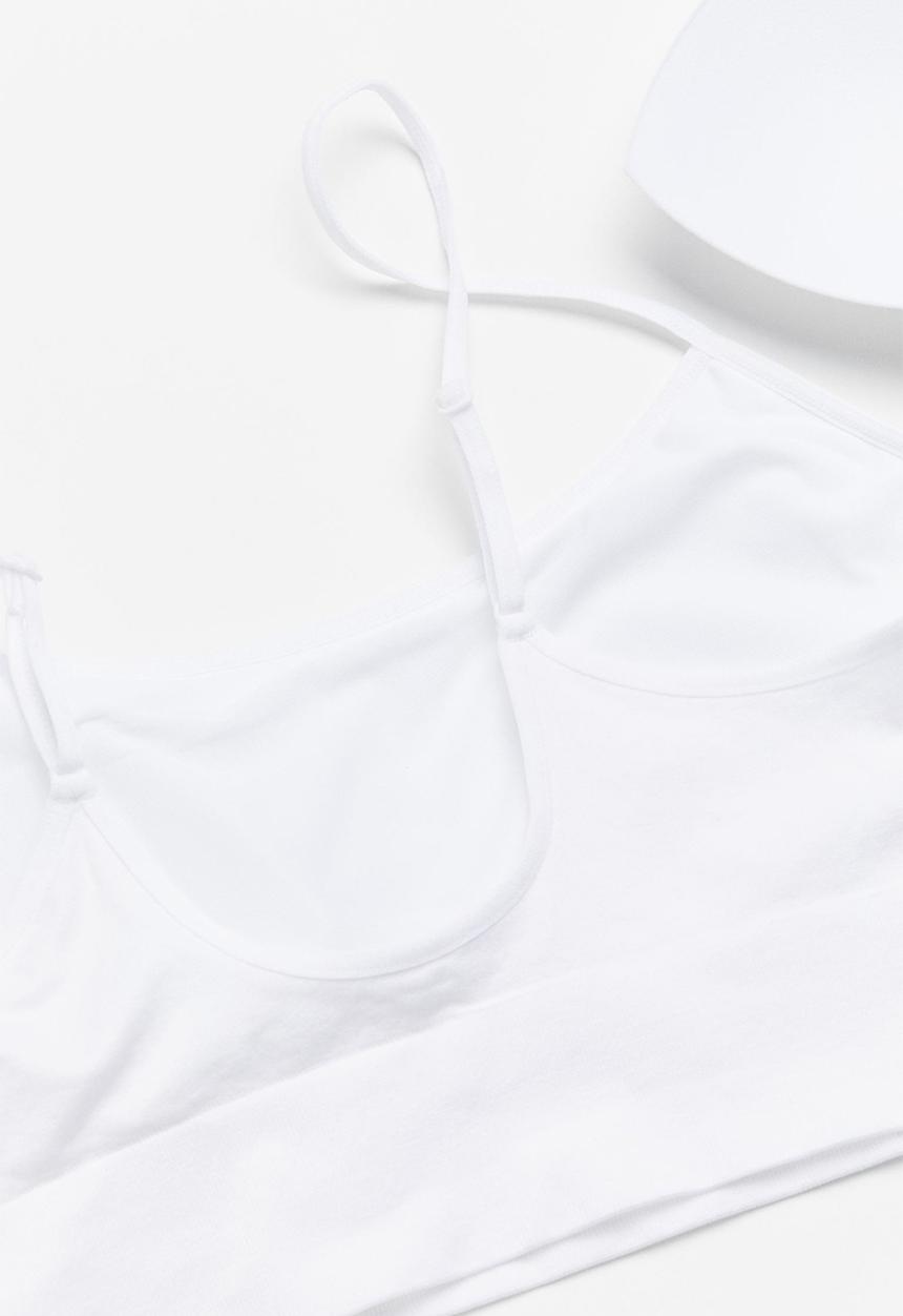 H&M - Seamless padded bralette - white