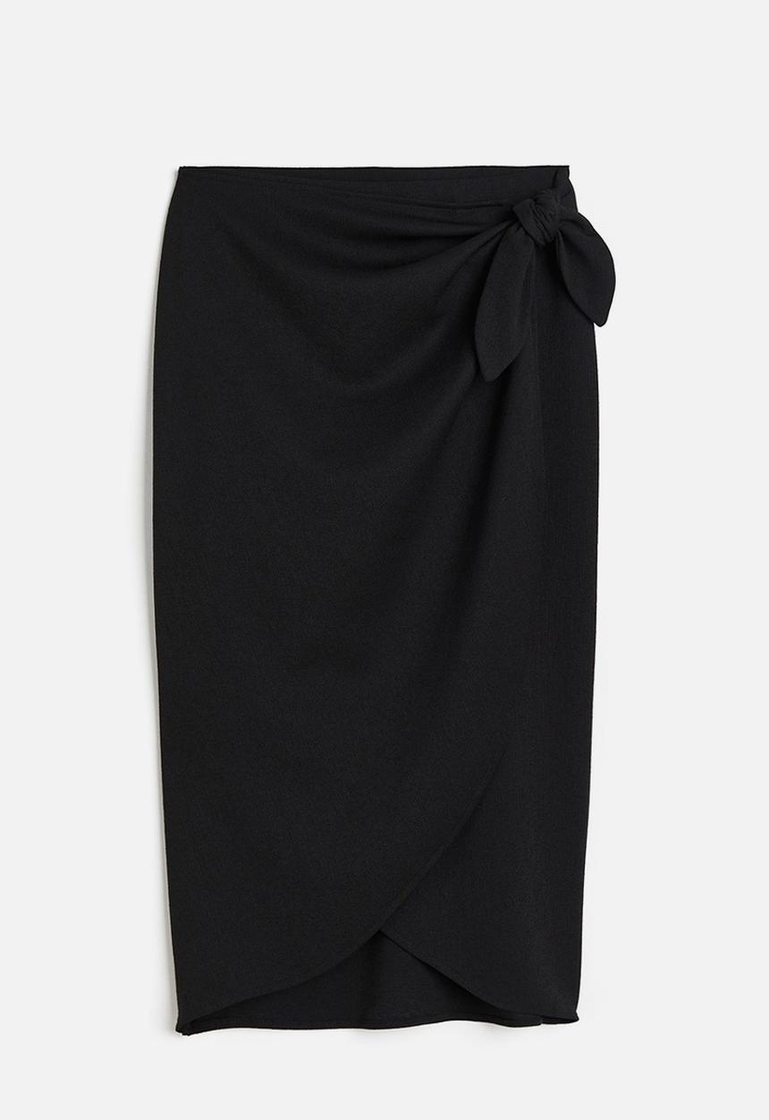H&M - Jersey wrap skirt - black