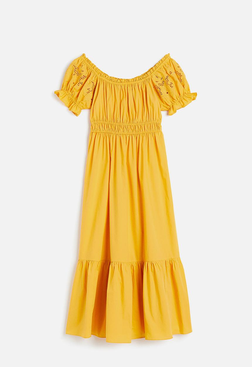 H&M - Off-the-shoulder cotton dress - yellow