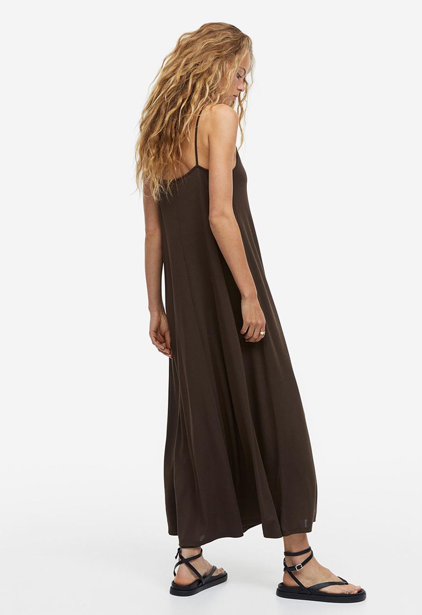 H&M - Modal-blend slip dress - dark brown