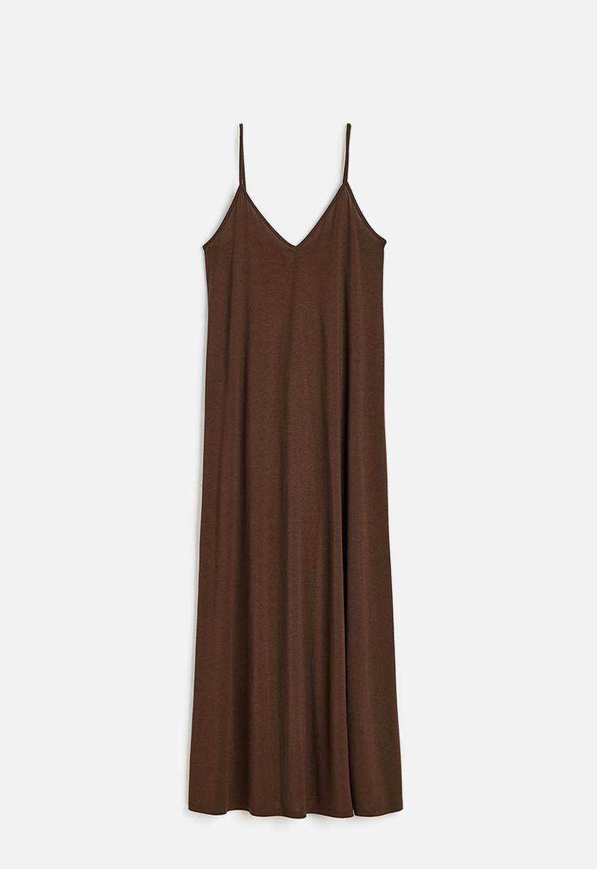 H&M - Modal-blend slip dress - dark brown