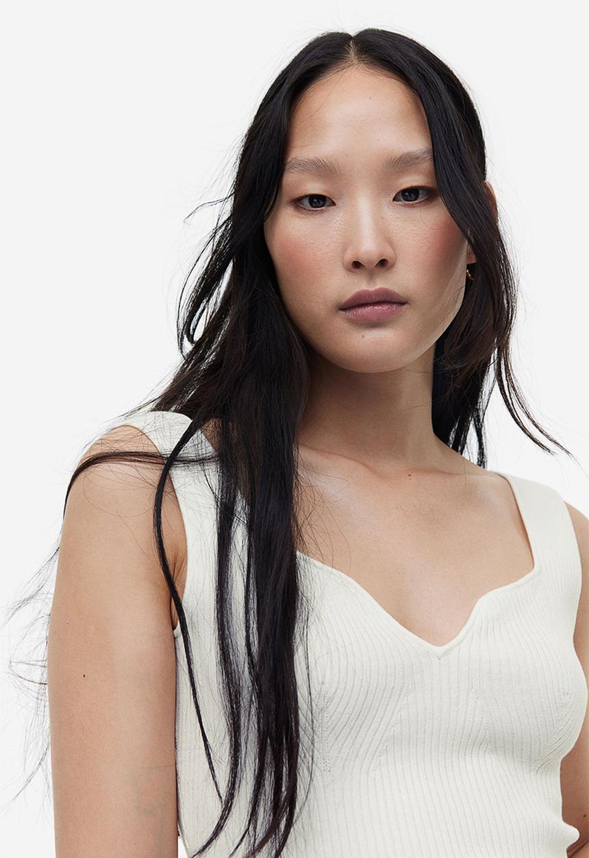 H&M - Rib-knit vest top - white