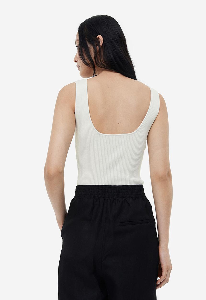 H&M - Rib-knit vest top - white