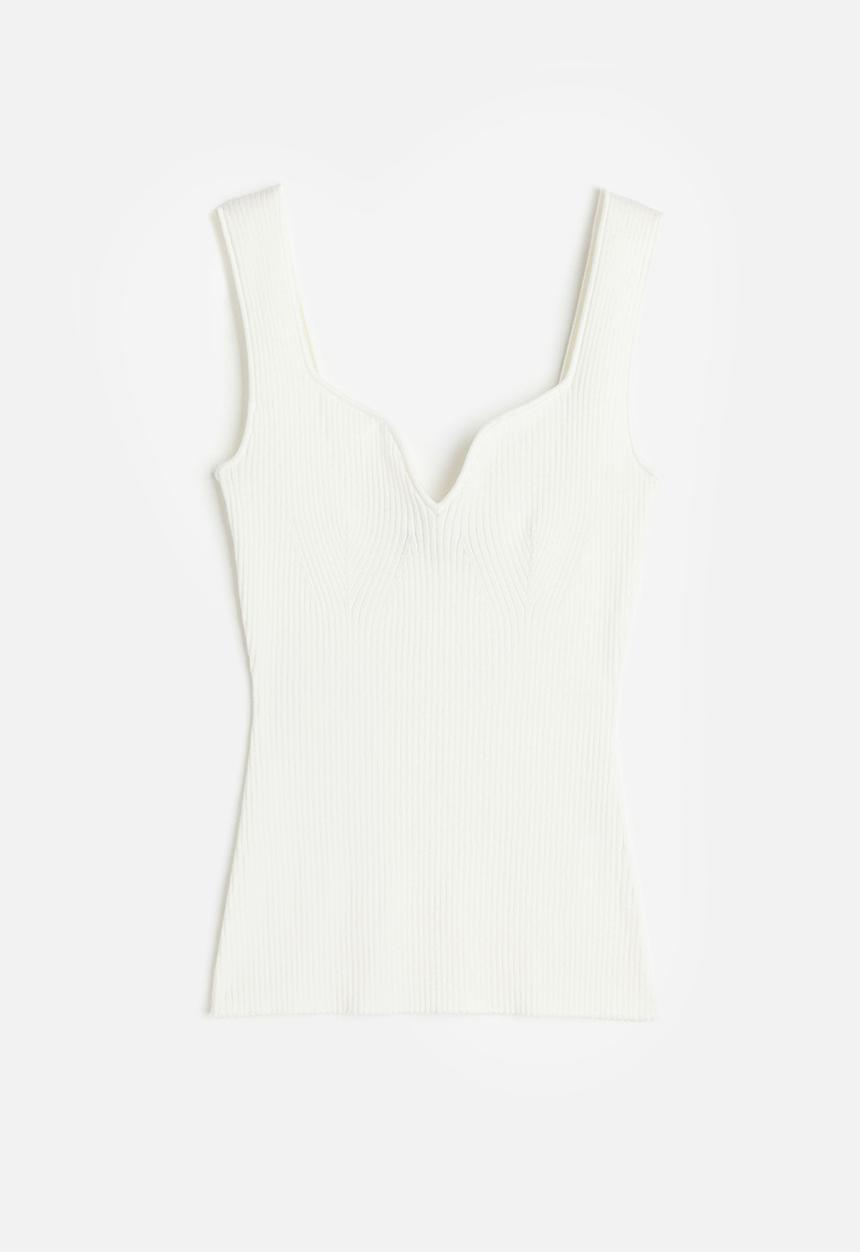 H&M - Rib-knit vest top - white