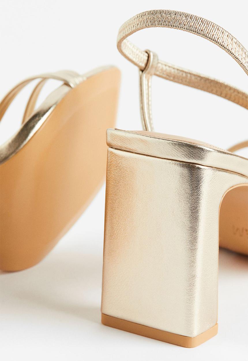 H&M - Heeled sandals - gold-coloured