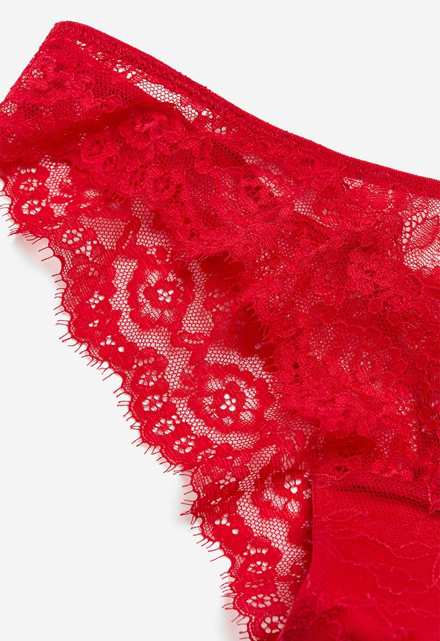 H&M - 2-pack lace brazilian briefs - red