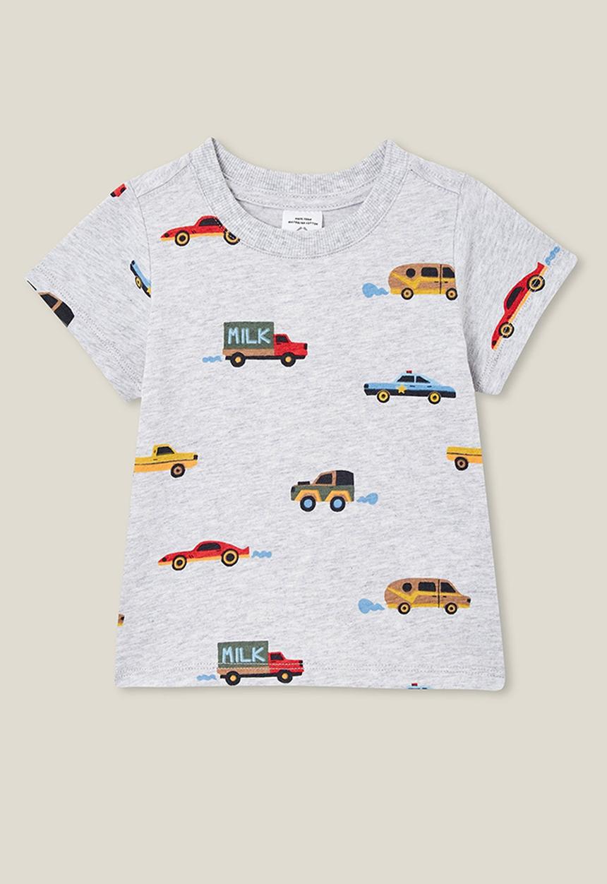 Cotton On - Jamie short sleeve tee - cloud marle/driving vehicles