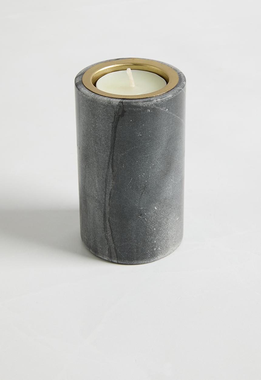 H&S - Marble tealight candle holder - grey