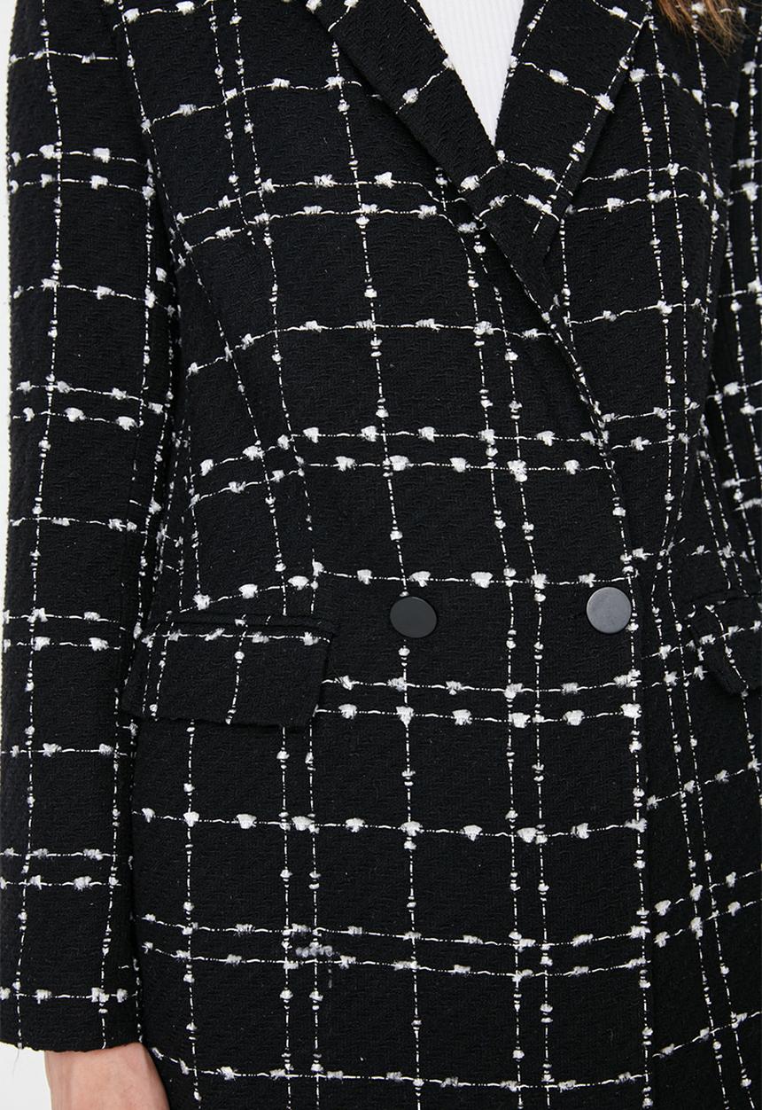 Trendyol - Tweed regular blazer - black