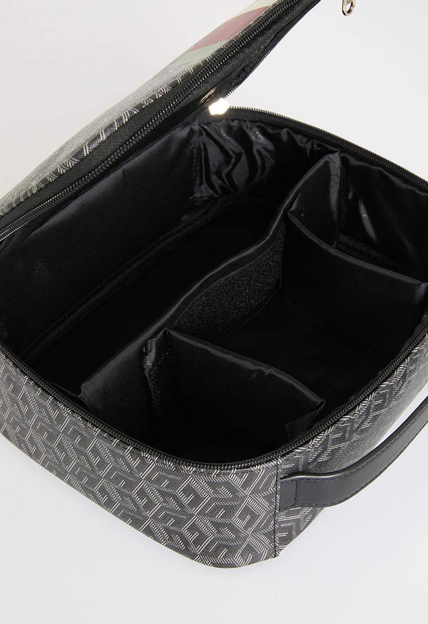 GUESS - Wilder Cosmetic Organizer Case - Charcoal Logo