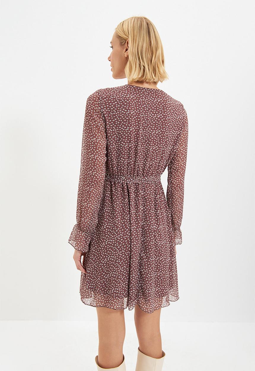 Trendyol - Midi knitwear dress - brown