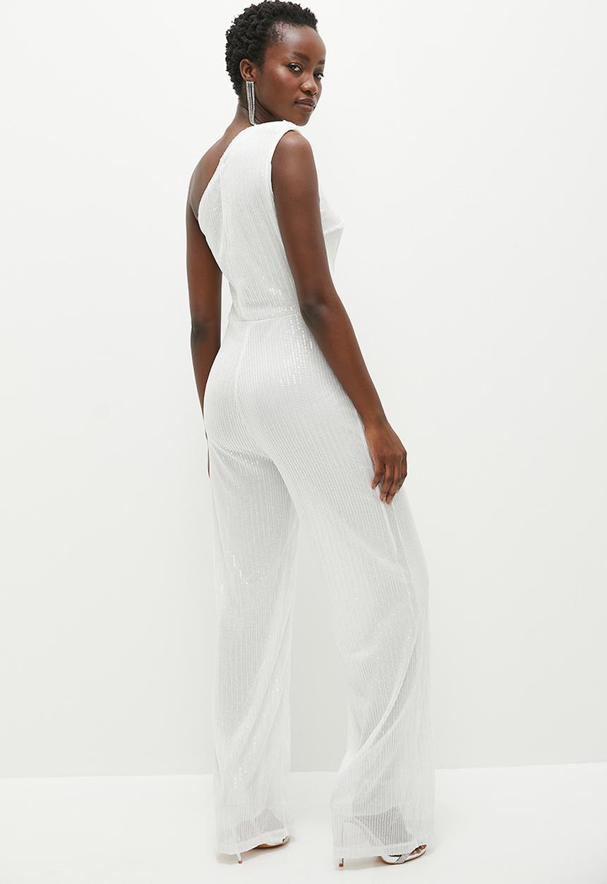 dailyfriday - Metallic asym jumpsuit - white