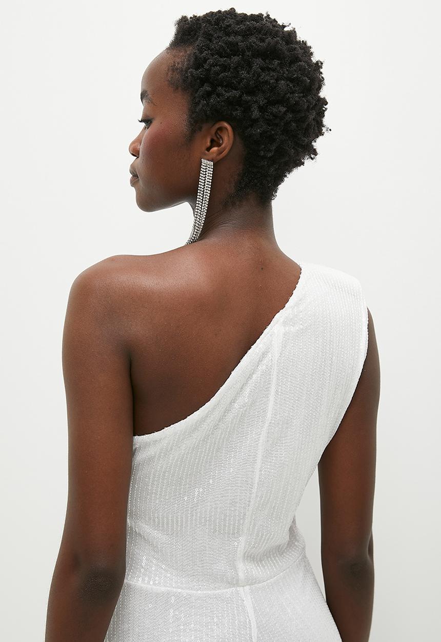 dailyfriday - Metallic asym jumpsuit - white