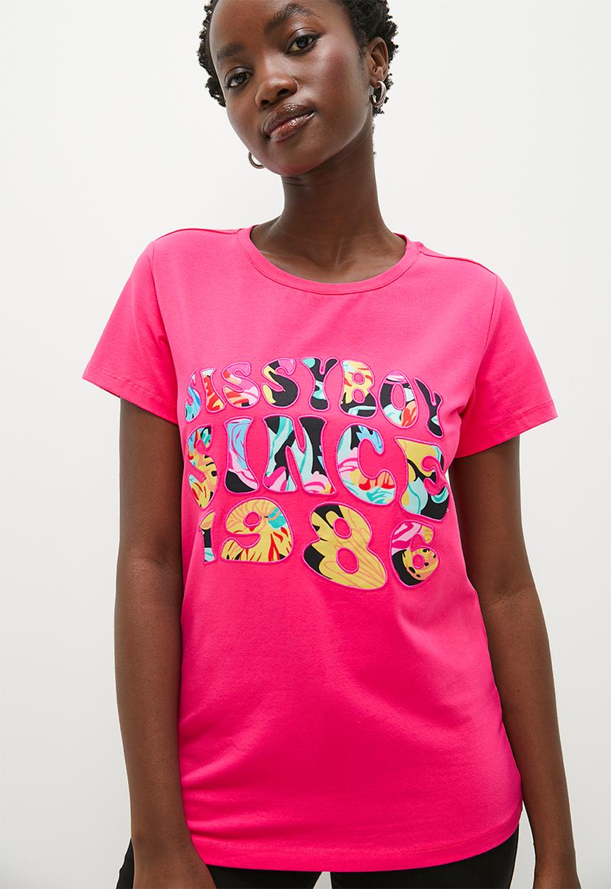 SISSY BOY - Slicker: regular fit top with short sleeves - cerise