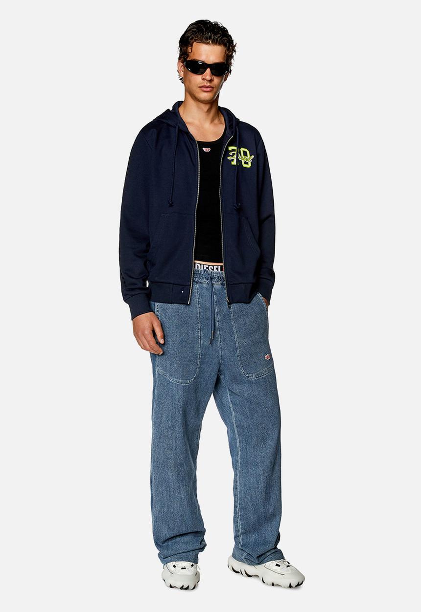 Diesel  - S-ginn-hood-zip-k9 - navy 