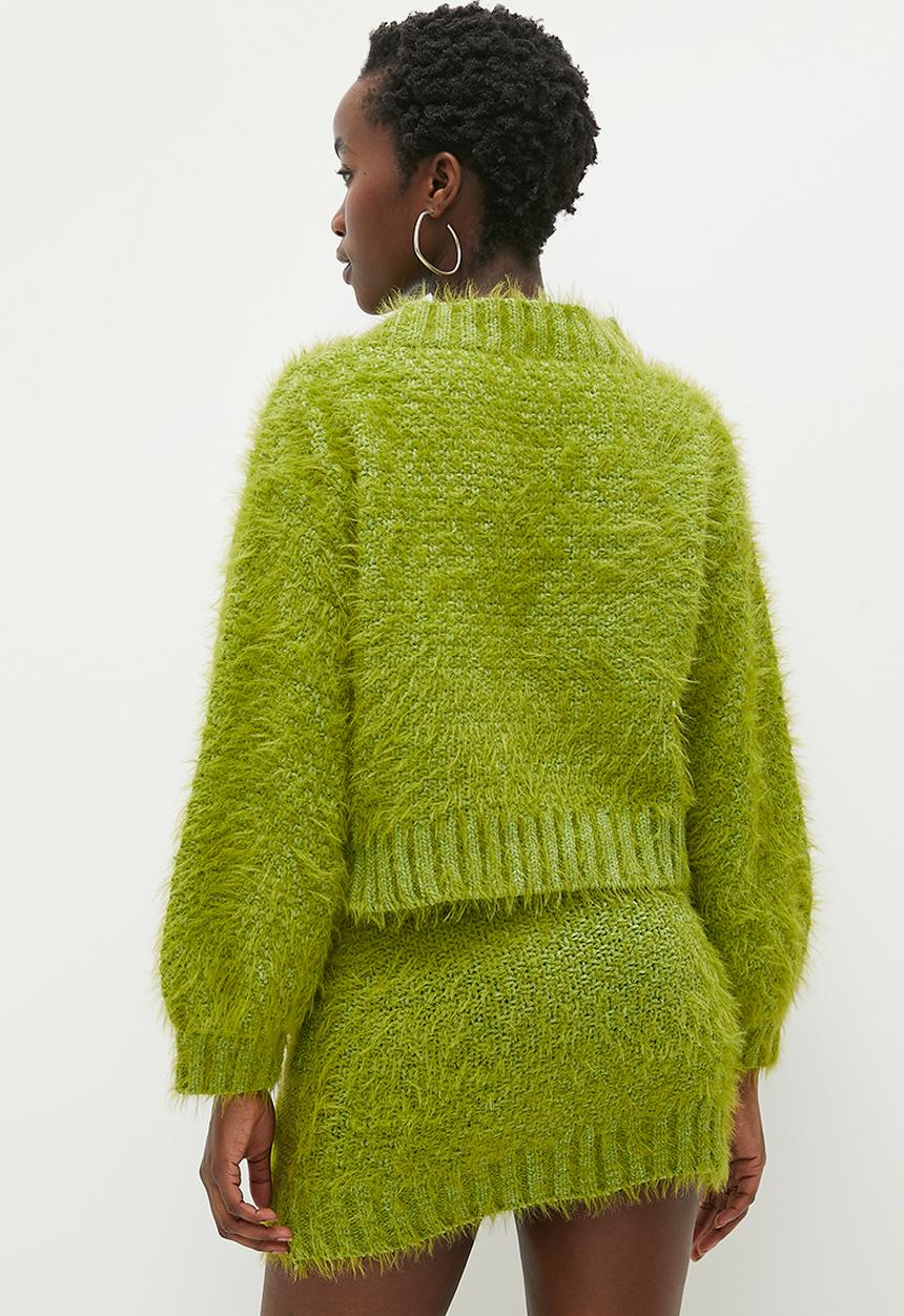 Glamorous - Cable Knit Cropped Jumper - Grass Green