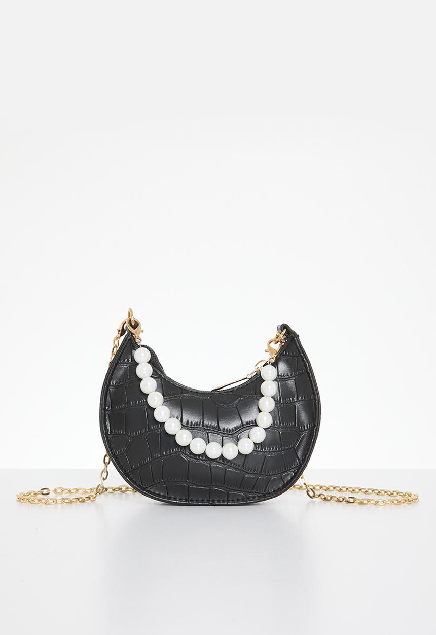 Pop Candy - Pearl handle shoulder bag - black