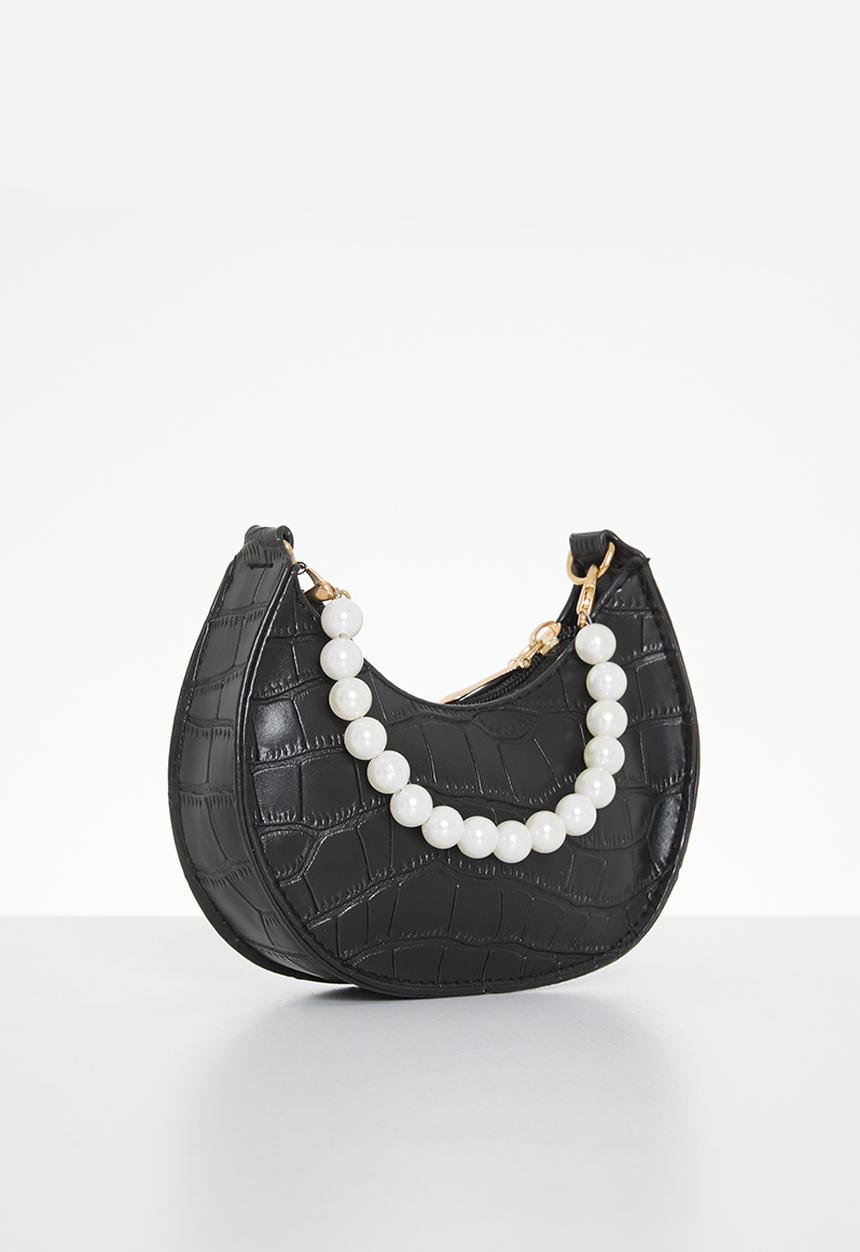 Pop Candy - Pearl handle shoulder bag - black