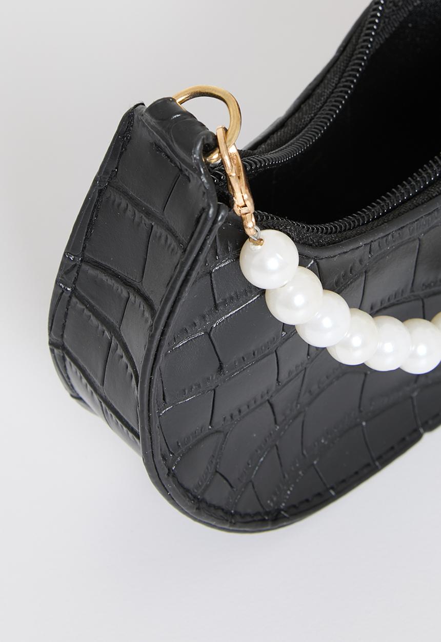 Pop Candy - Pearl handle shoulder bag - black