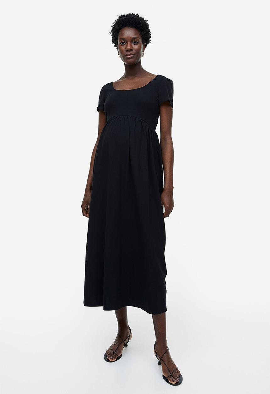 H&M - Mama square-neck jersey dress - black