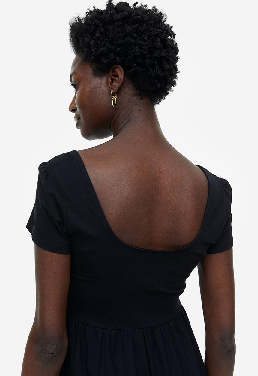 H&M - Mama square-neck jersey dress - black