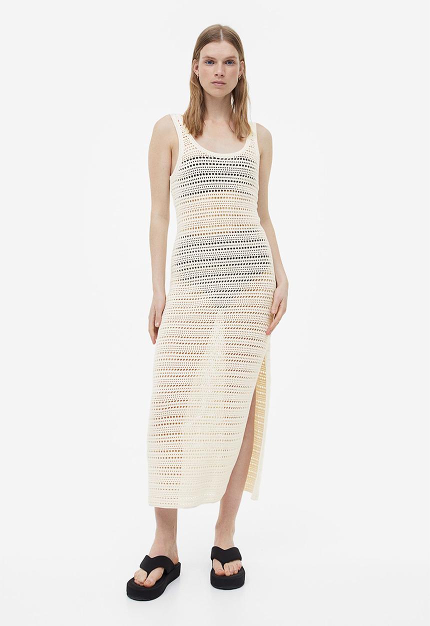 H&M - Crochet-look dress - cream